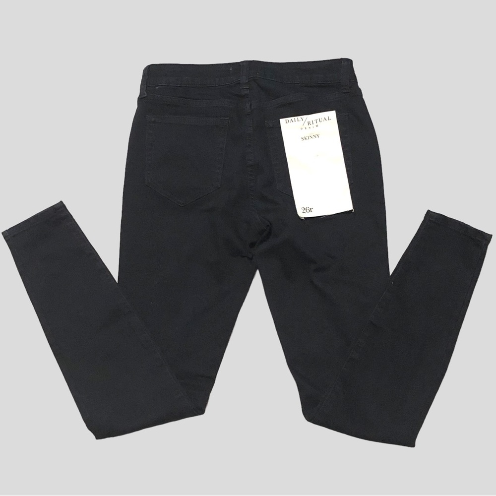 Slim Fit Jeans Dark Blue Stretch by Daily Ritual Women’s Size Waist 26 X 29 NEW - Picture 3 of 11
